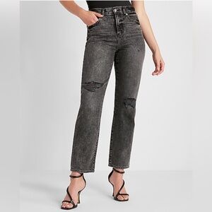 NWT High waisted black straight ankle jeans